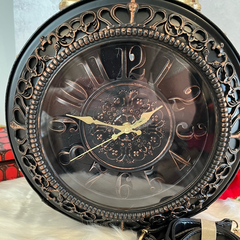 NWT Steampunk Crossbody Large Shoulder Working Clock Purse or Home Decor… - Picture 9 of 16